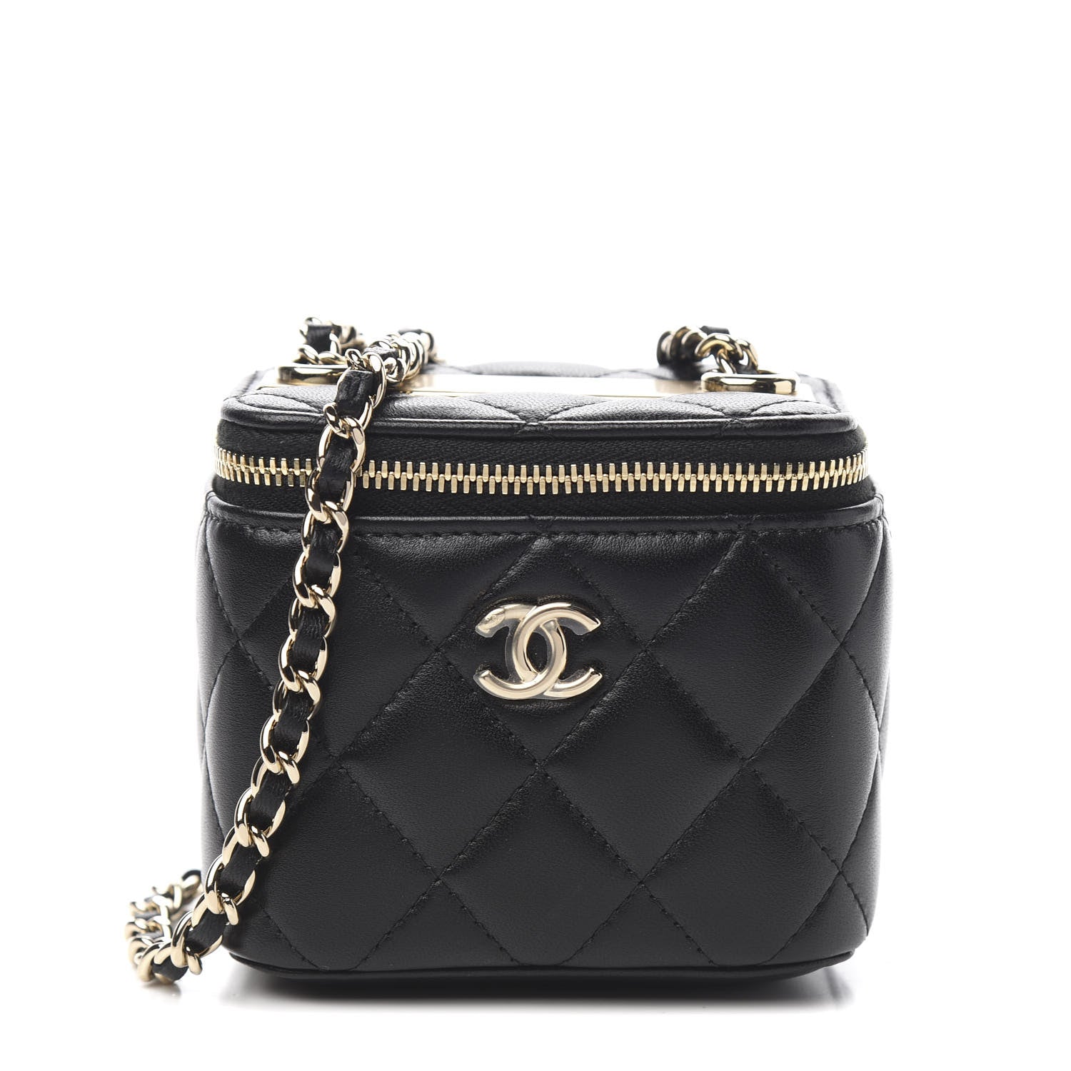 Chanel Lambskin Quilted Trendy Mini Vanity Case With Chain Black 1 of 9