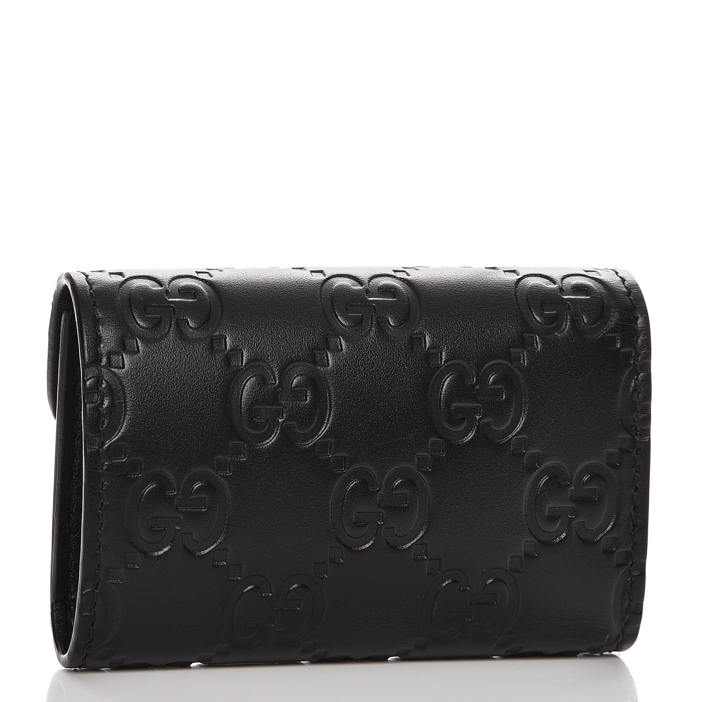 Guccissima Icon Signature 6 Key Holder Case Black