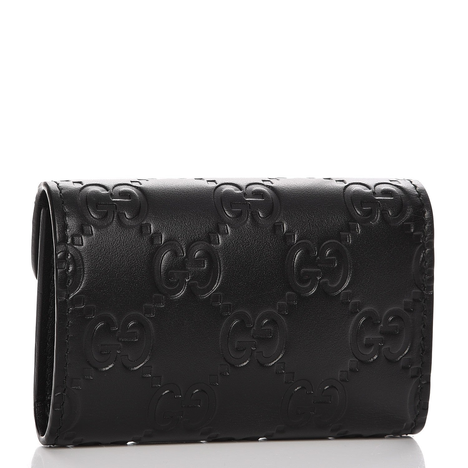 Gucci Guccissima Icon Signature 6 Key Holder Case Black 3 of 7