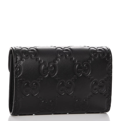 Gucci Guccissima Icon Signature 6 Key Holder Case Black 3 of 7