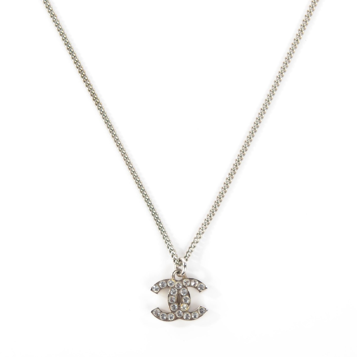 Crystal Timeless CC Necklace Silver