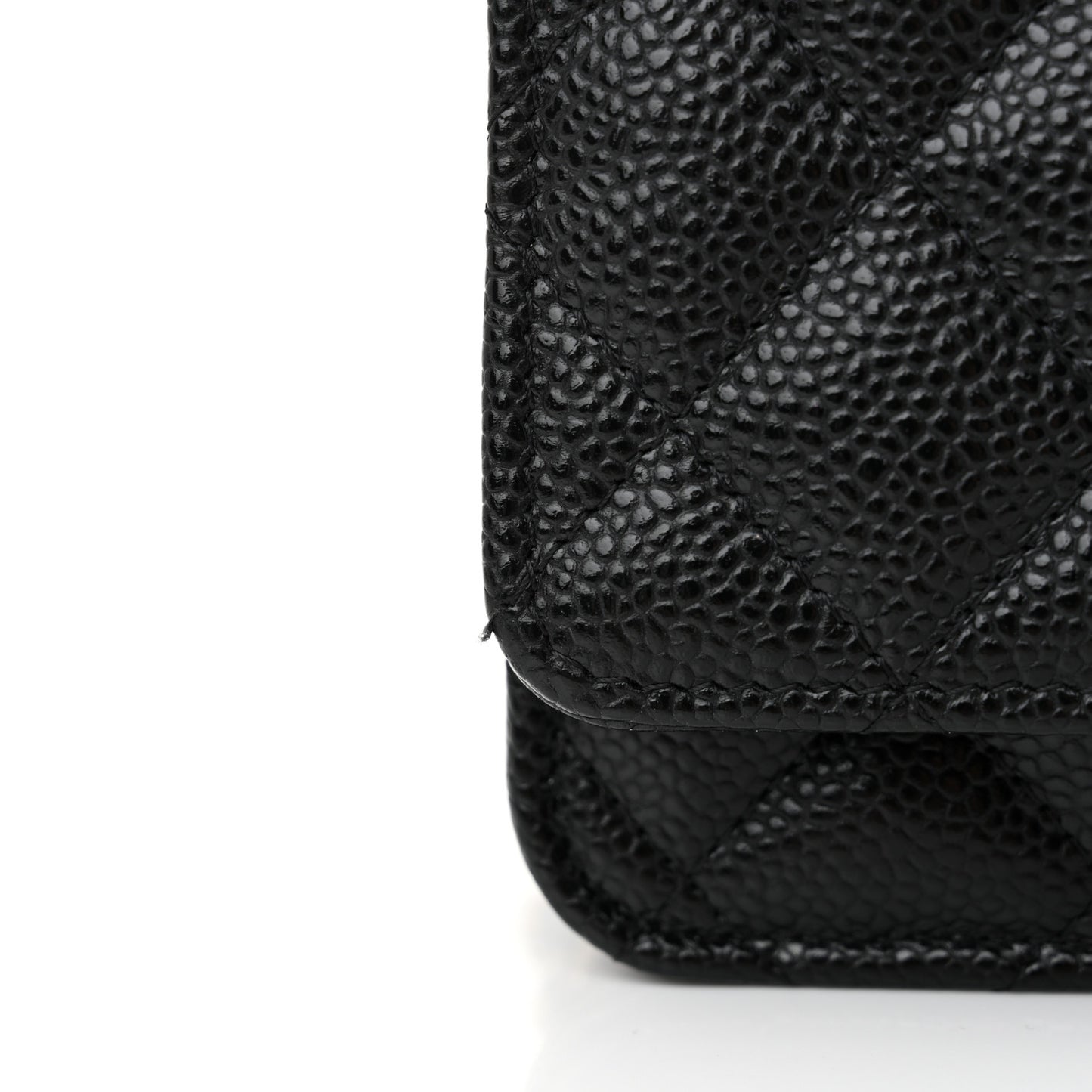 Caviar Quilted Wallet on Chain WOC Black