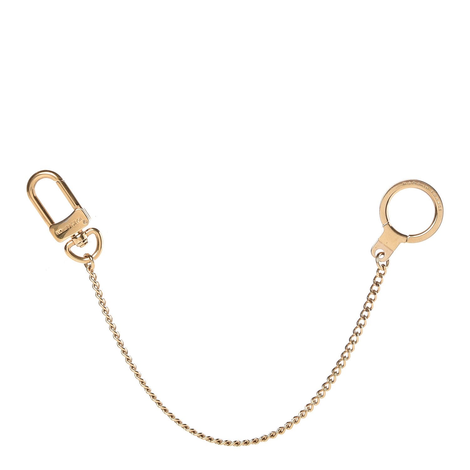 Louis Vuitton Metal Pochette Extender Key Ring Chain Gold 1 of 2