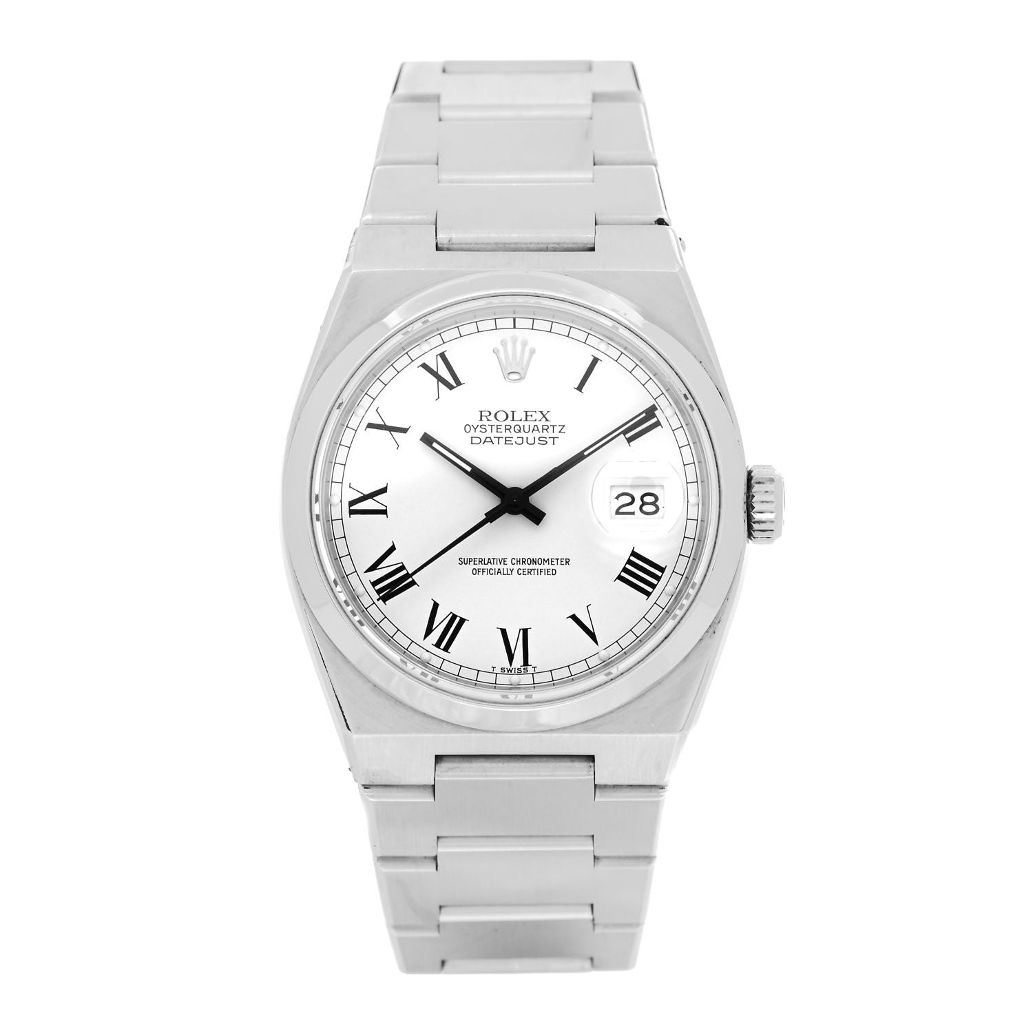 Rolex Stainless Steel 36mm Oysterquartz Datejust Watch White Roman 17000 1 of 4