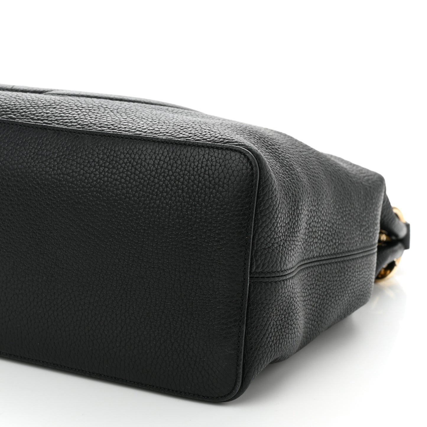 Pebbled Calfskin Large Soho Hobo Black