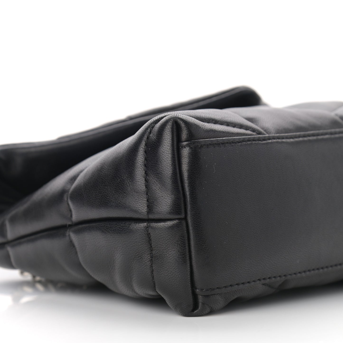 Lambskin Quilted Toy Loulou Puffer Monogram Chain Satchel Black