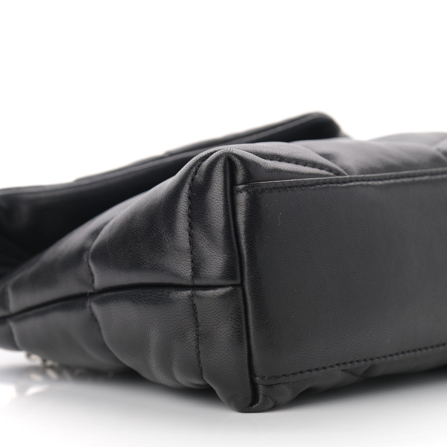 Saint Laurent Lambskin Quilted Toy Loulou Puffer Monogram Chain Satchel Black 9 of 10