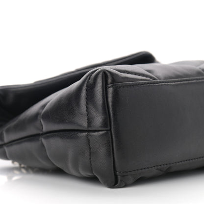 Saint Laurent Lambskin Quilted Toy Loulou Puffer Monogram Chain Satchel Black 9 of 10