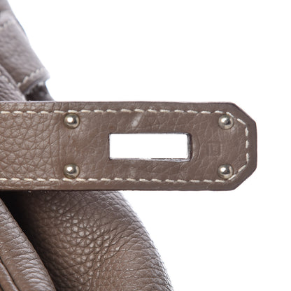 Hermes Taurillon Clemence Shoulder Kelly 40 Etoupe 7 of 14