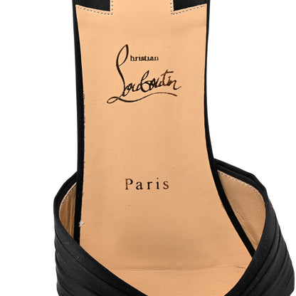 Christian Louboutin Crepe Satin Nicol Is Back Sandals 39.5 Black 6 of 7