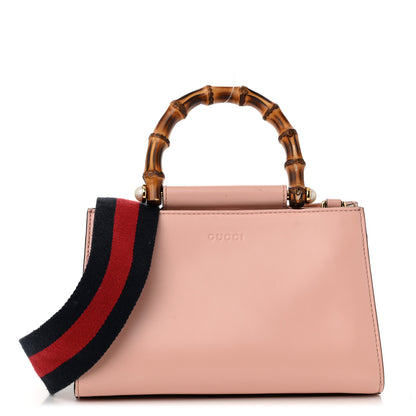 Gucci Nappa Bamboo Web Mini Nymphaea Top Handle Bag Perfect Pink Mystic White 1 of 15
