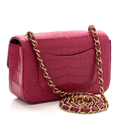 Chanel Matte Alligator Mini Flap Pink 3 of 11