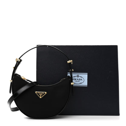 Prada Re-Nylon Spazzolato Mini Arque Shoulder Bag Black 11 of 11