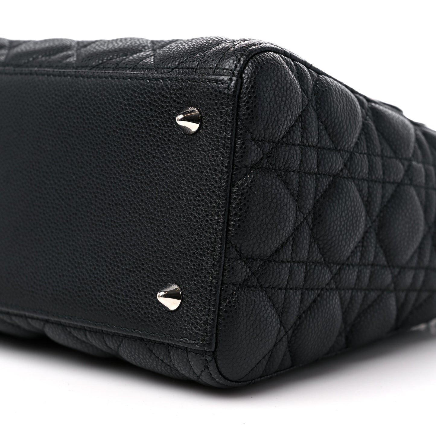 Grained Calfskin Cannage Medium Lady Dior Black