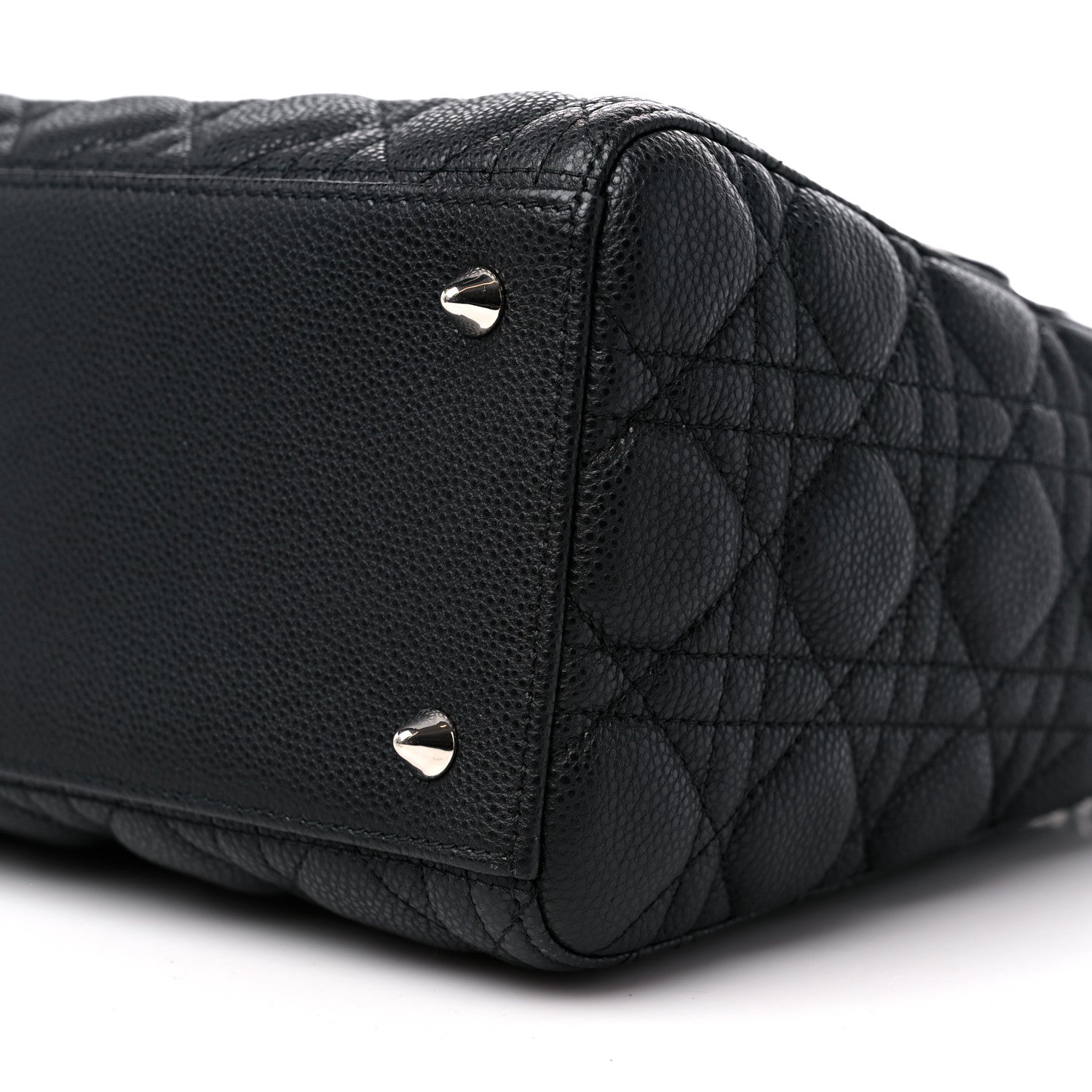 Christian Dior Grained Calfskin Cannage Medium Lady Dior Black 8 of 8