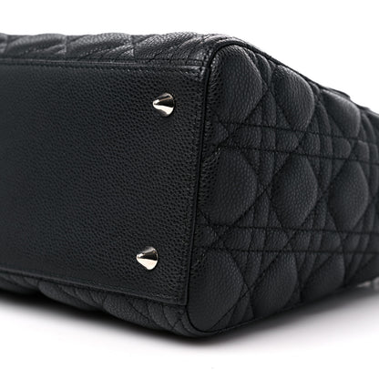 Christian Dior Grained Calfskin Cannage Medium Lady Dior Black 8 of 8