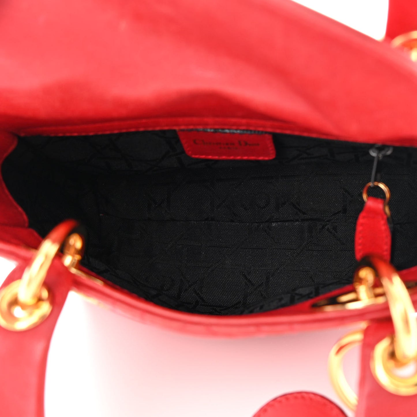 Lambskin Cannage Mini Lady Dior Red