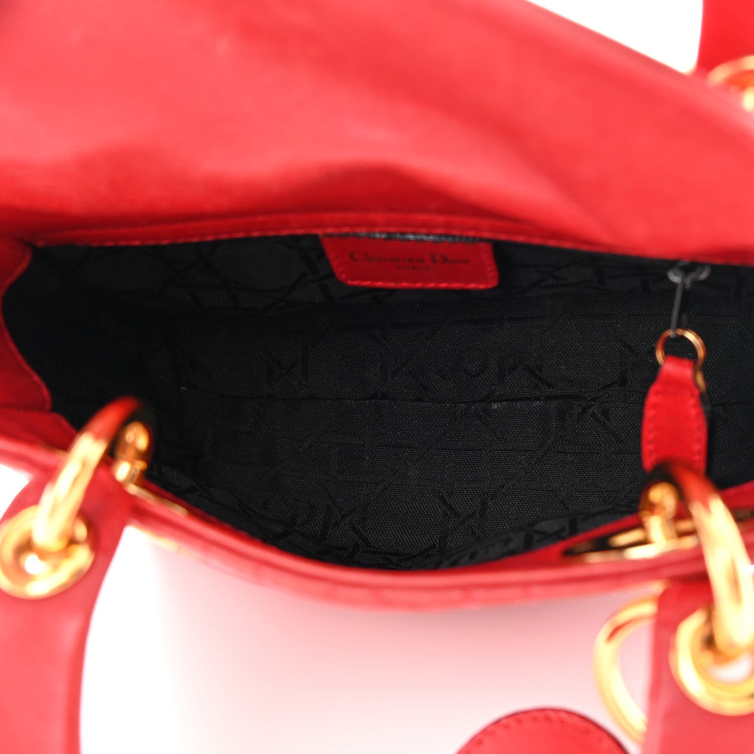 Christian Dior Lambskin Cannage Mini Lady Dior Red 5 of 18