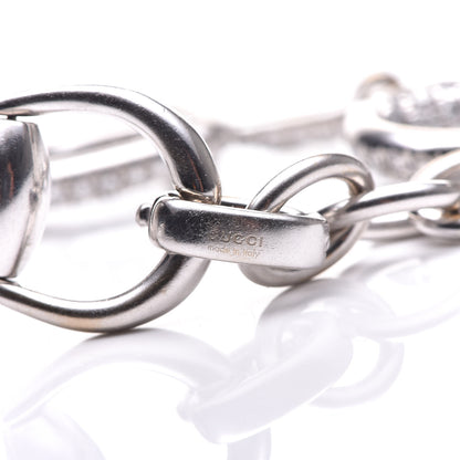 Gucci 18K White Gold Diamond Horsebit Bracelet 18 5 of 8