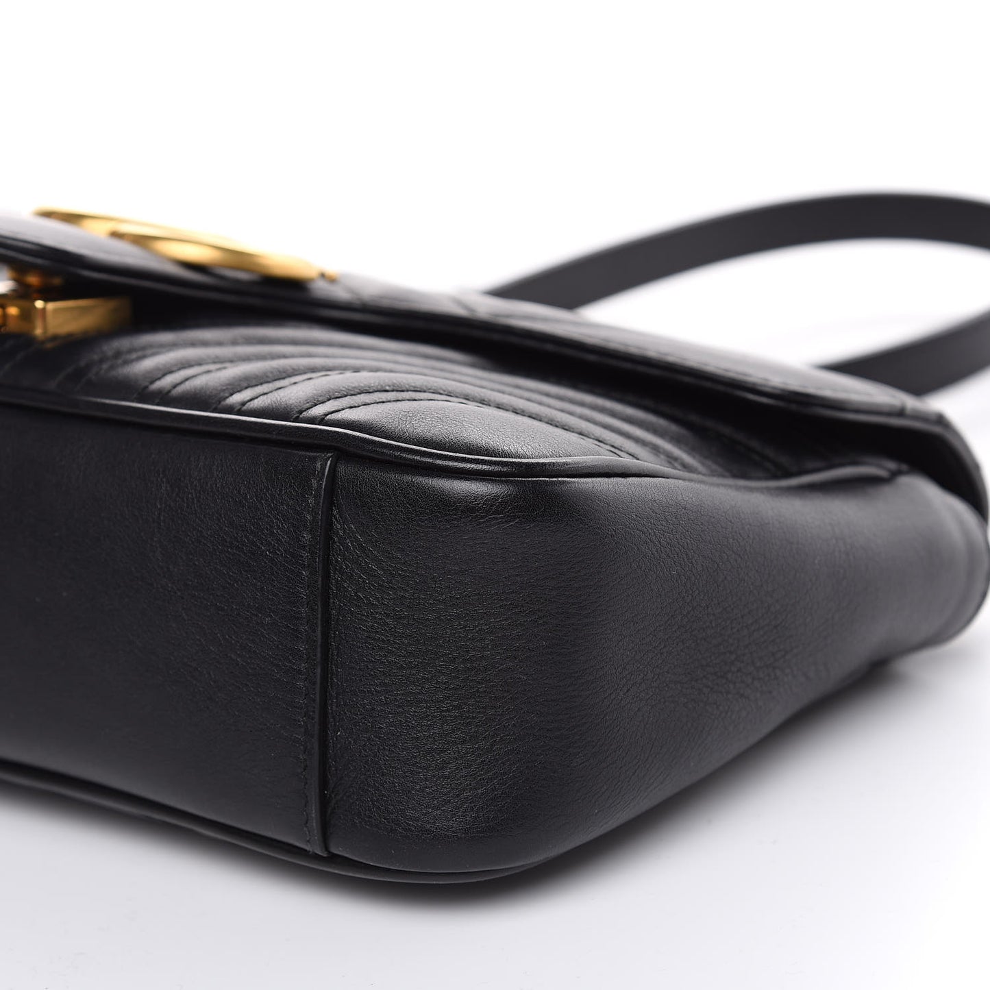 Calfskin Matelasse Small GG Marmont Shoulder Bag Black