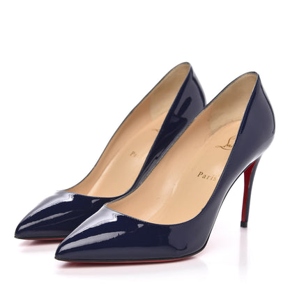 Christian Louboutin Patent Pigalle Follies 85 Pumps 39 China Blue 3 of 8