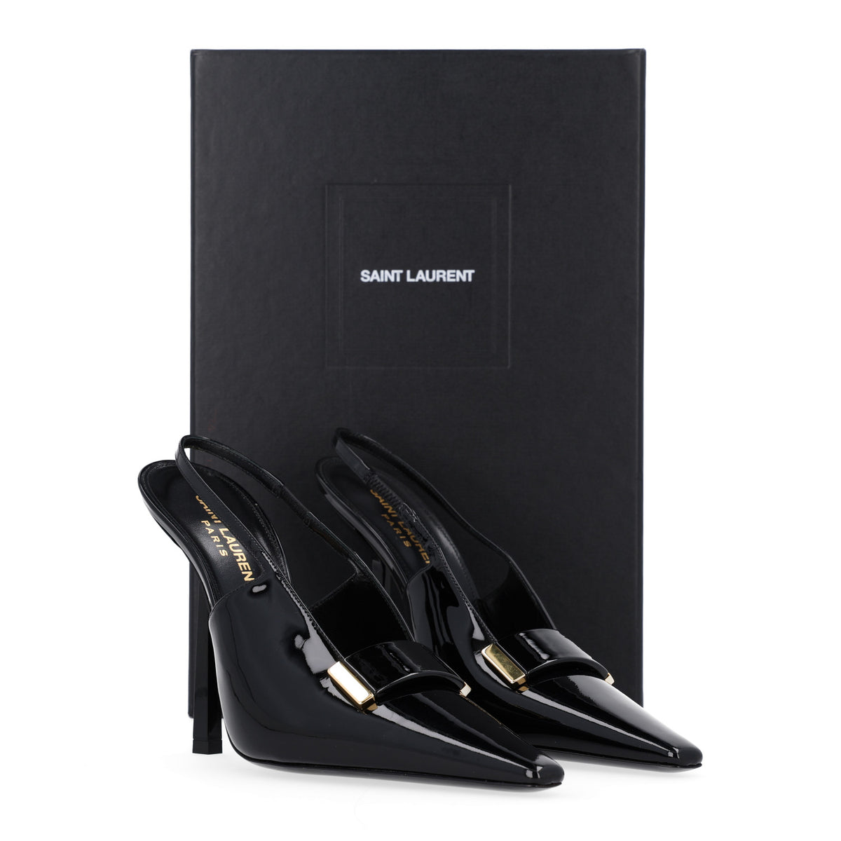 Vernice Grupy Madame 115mm Slingback Pumps 37 Black