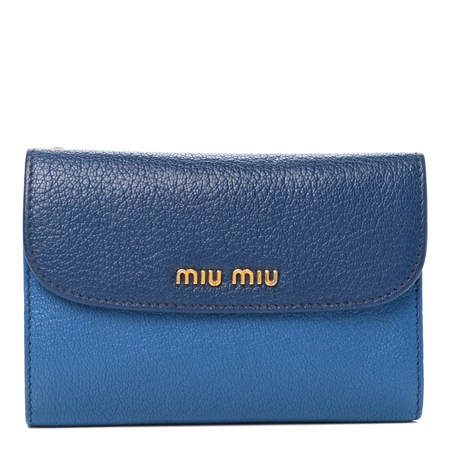 Goatskin Madras Compact Flap Wallet Cobalto Marea