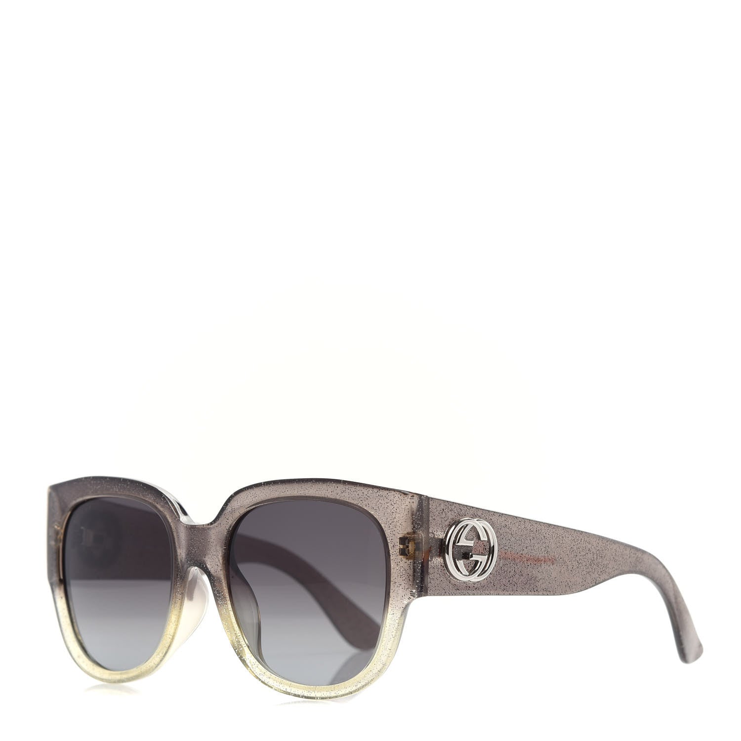 Gucci Acetate Glitter Square Optyl Sunglasses GG3836/F/S Black Silver 1 of 8