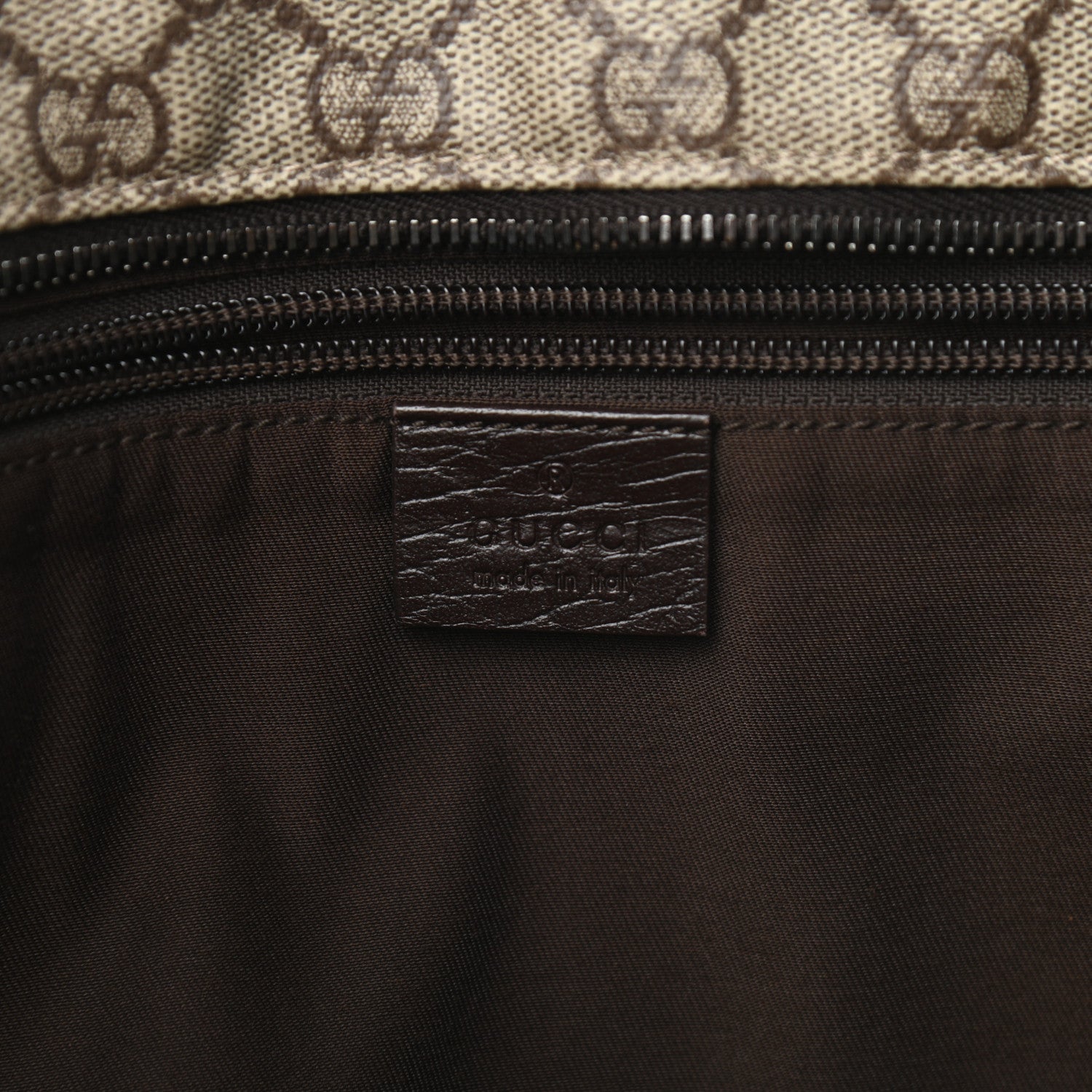 Gucci GG Supreme Monogram Medium Zippered Shopping Tote Dark Brown 6 of 11