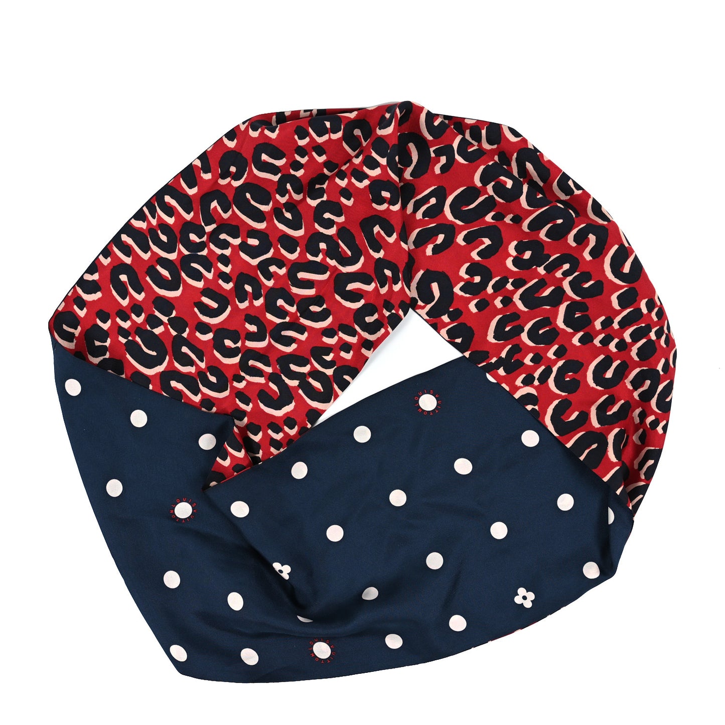 Silk Leopard Snood Scarf Red
