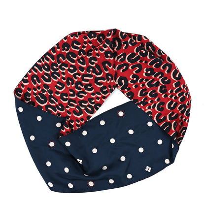 Louis Vuitton Silk Leopard Snood Scarf Red 2 of 3