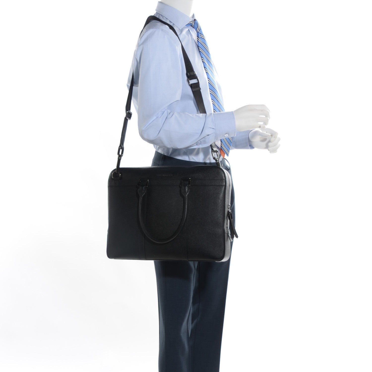 Burberry London Leather Briefcase Black 2 of 9