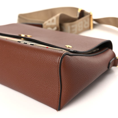 Burberry Grainy Calfskin Vintage Check Note Crossbody Bag Malt Brown 8 of 8