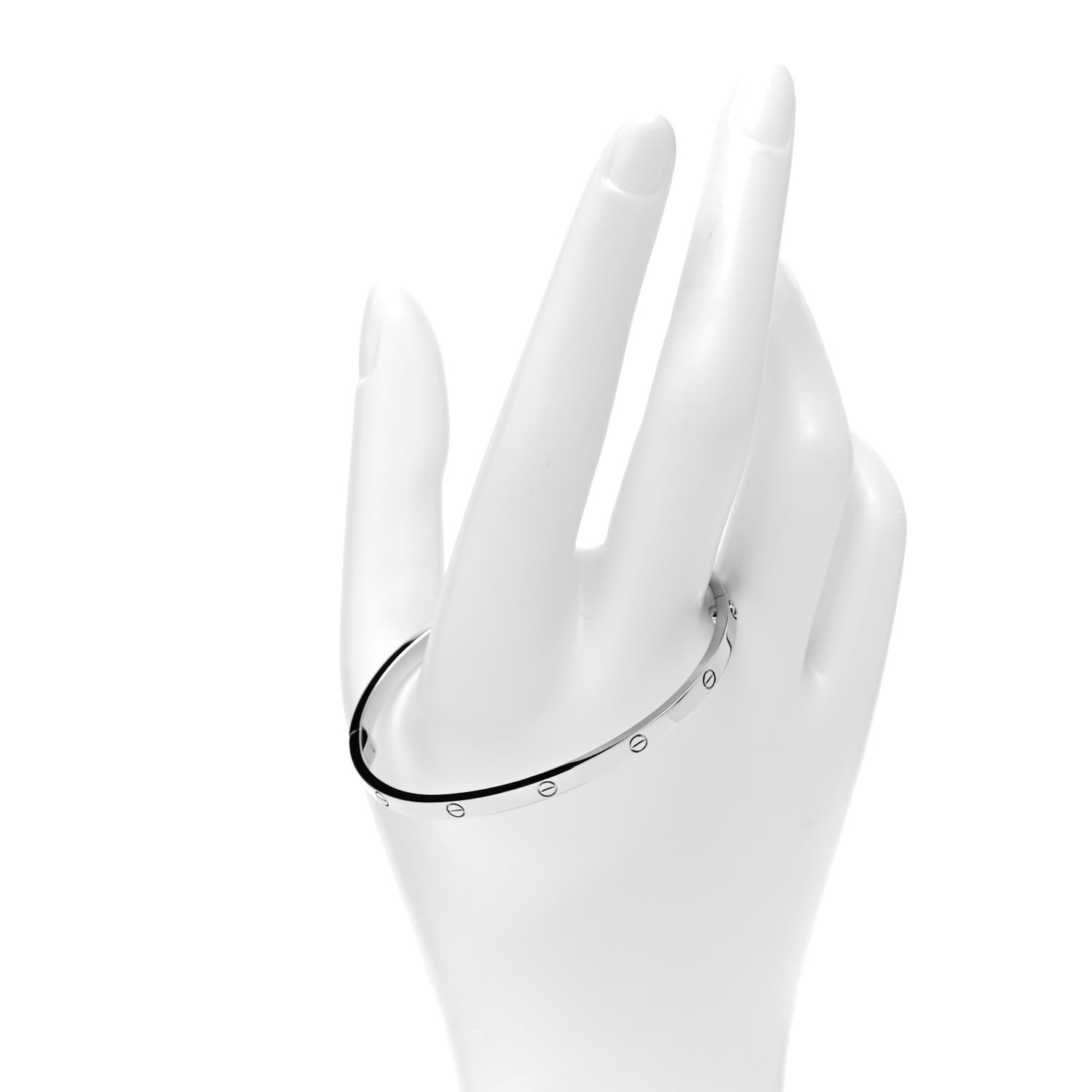 Cartier 18K White Gold Small LOVE Bracelet 17 2 of 6