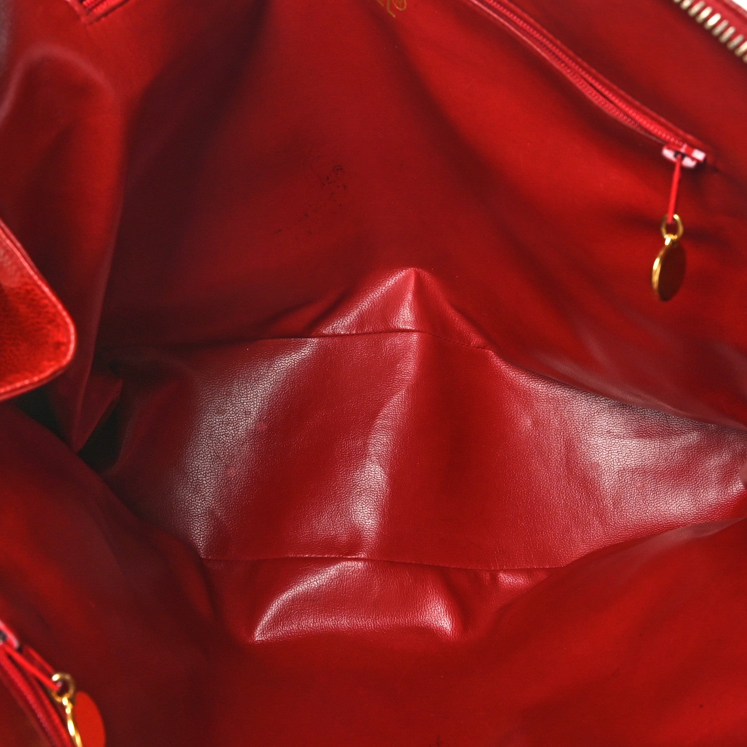 Chanel Caviar Large CC Shoulder Bag Red 5 of 9