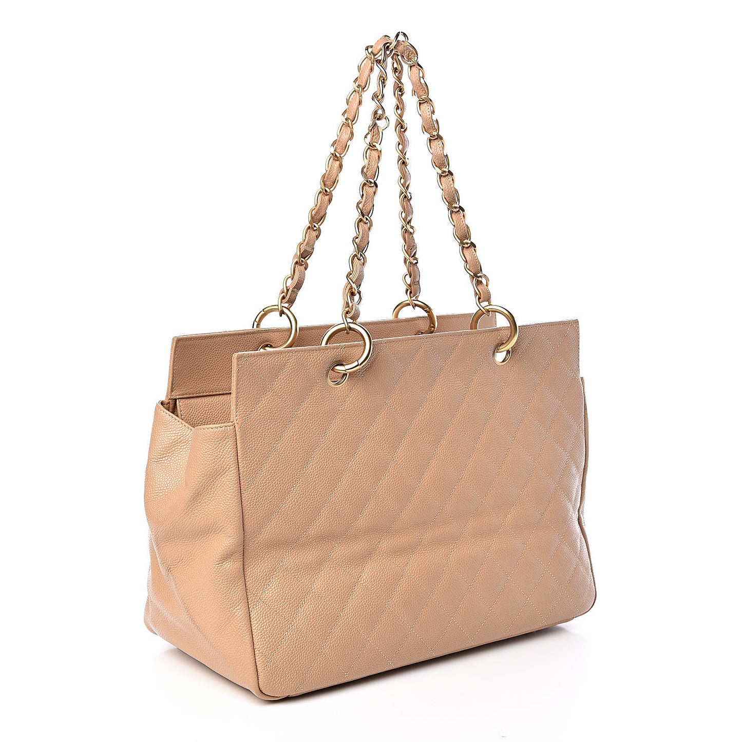 Caviar Quilted Grand Timeless Tote GTT Beige