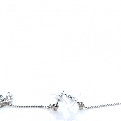 Chanel Baguette Crystal CC Drop Earrings Silver 3 of 4
