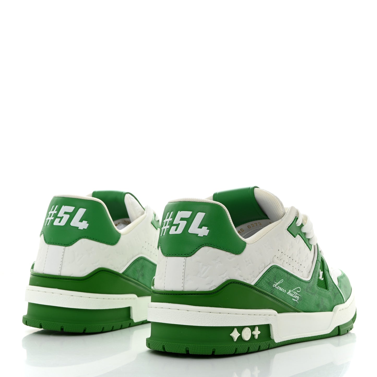 Calfskin Monogram Mens LV Trainer Sneakers 9 Green