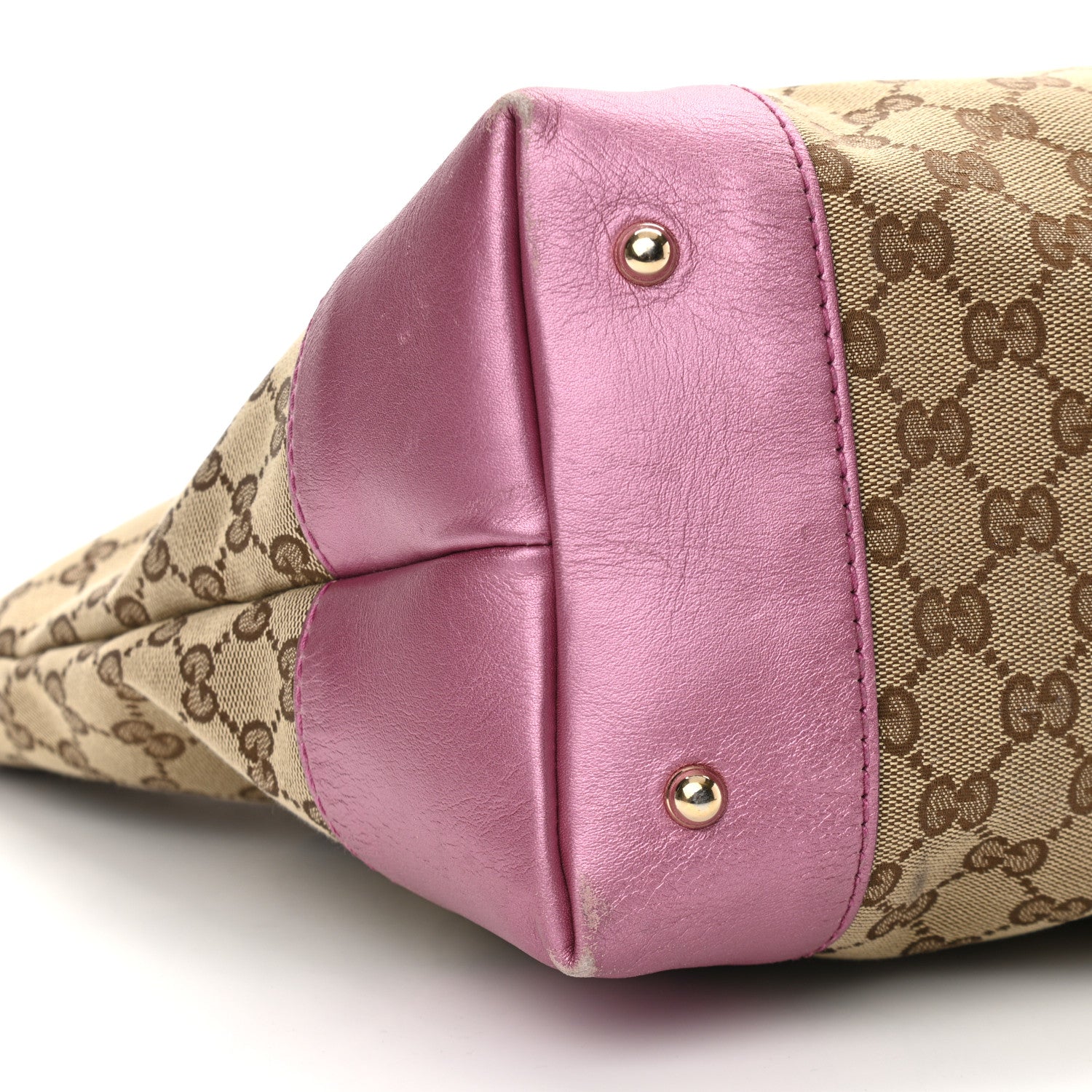 Gucci Monogram Large Heart Bit Charm Top Handle Tote Pink 9 of 11
