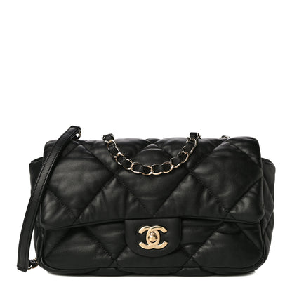 Chanel Calfskin Quilted Medium Bubbly Flap Black 1 of 13