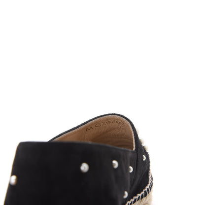 Chanel Suede Pearl CC Espadrilles 38 Black 8 of 11