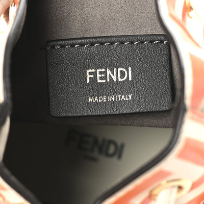Fendi Vitello Liberty F is Fendi Bi-Color FF 1974 Embossed Mini Mon Tresor Bucket Bag Camelia Aranciata 6 of 10