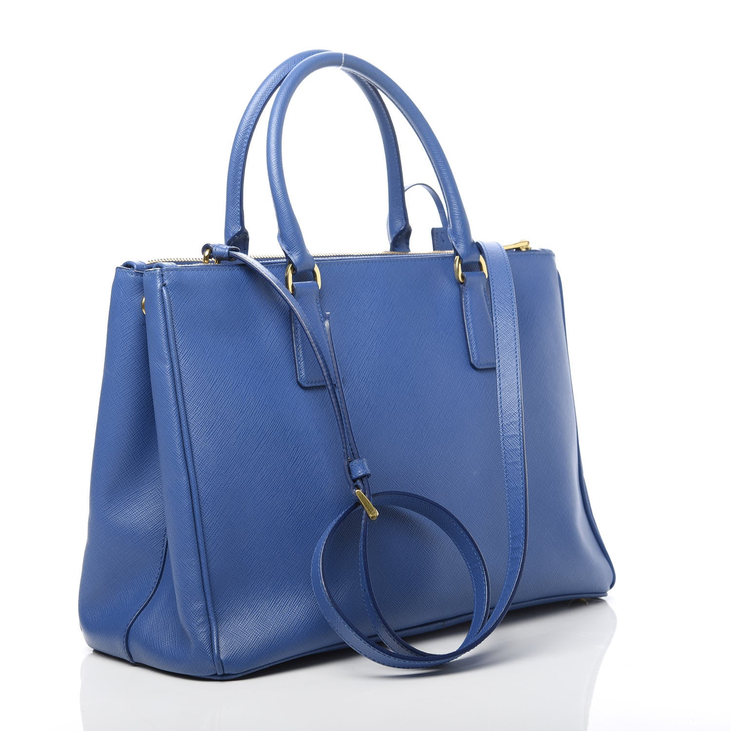 Prada Saffiano Medium Galleria Double Zip Tote Azzurro 3 of 16