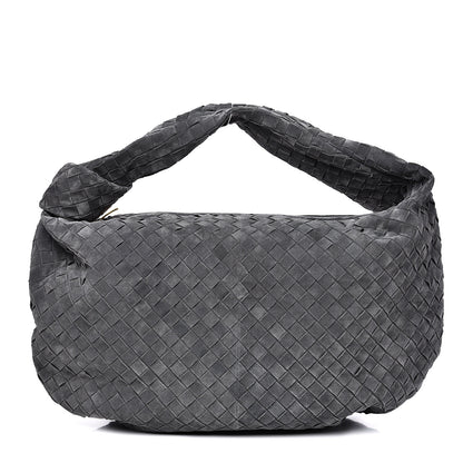 Bottega Veneta Suede Intrecciato Large Jodie Medium Grey 1 of 13