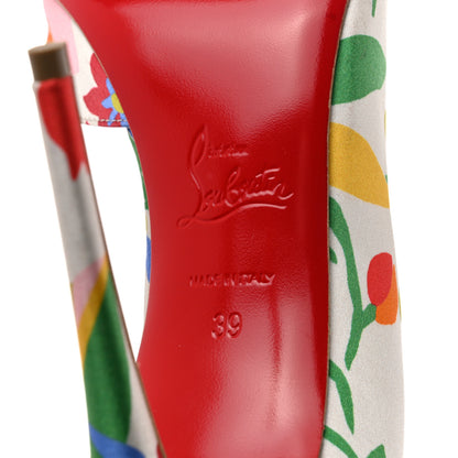 Christian Louboutin Satin Iriza 100 Crepe Floral Pumps 39 Multicolor 7 of 8
