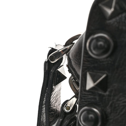Valentino Garavani Craquele Calfskin Small Guitar Strap Rockstud Rolling Flap Pocket Shoulder Bag Black 12 of 12