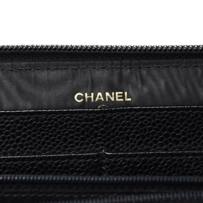 Chanel Caviar CC Timeless Large Zip Around Wallet Black 5 of 12