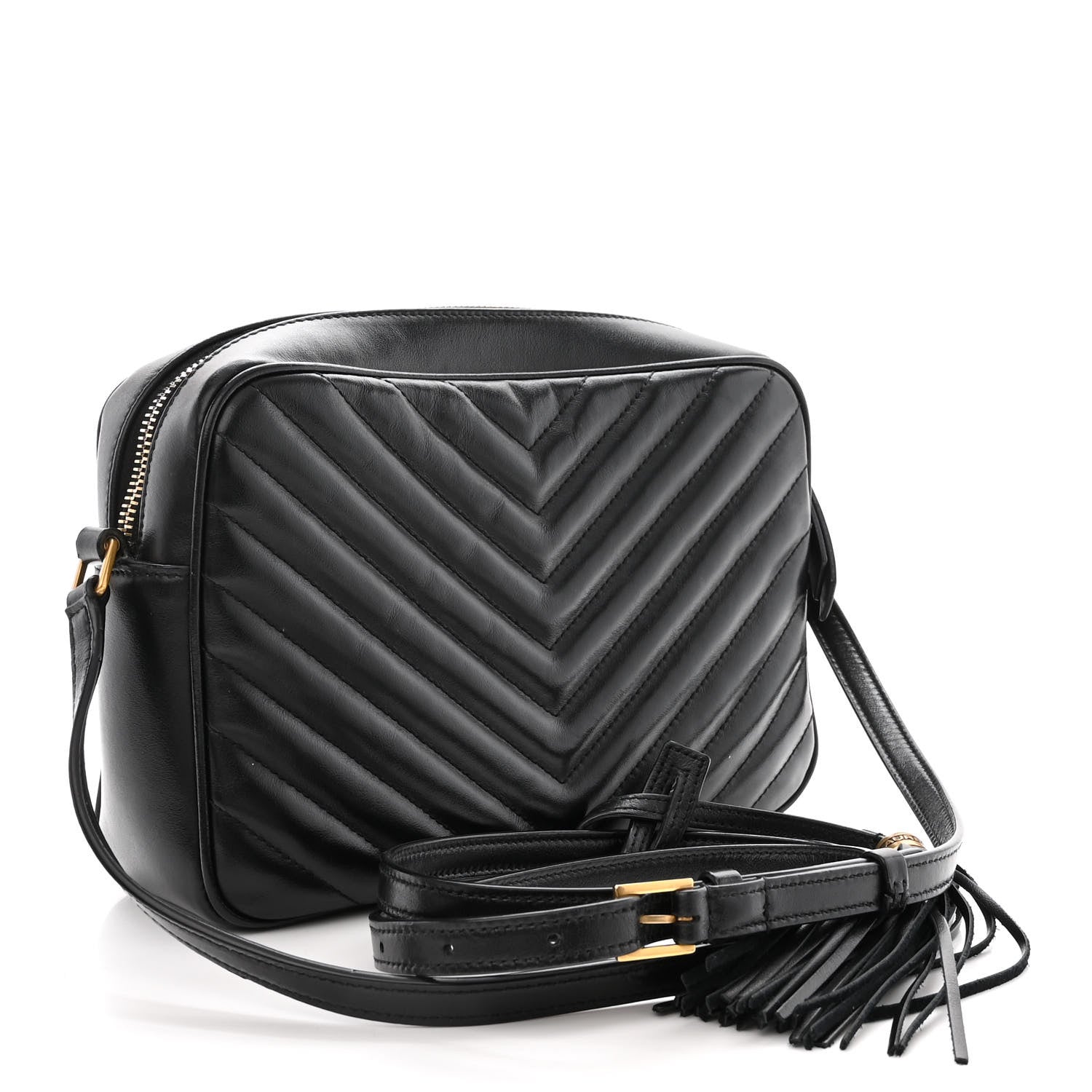 Saint Laurent Calfskin Matelasse Monogram Lou Camera Bag Black 3 of 11