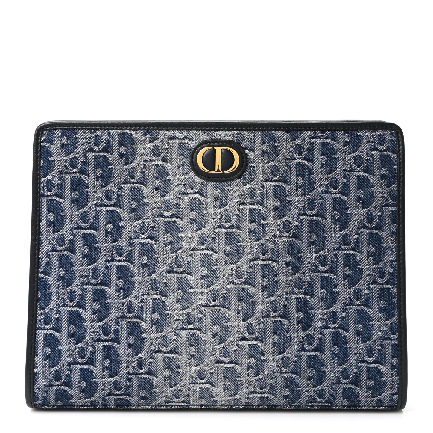 Denim Jacquard Oblique 30 Montaigne Dea Pouch  Blue