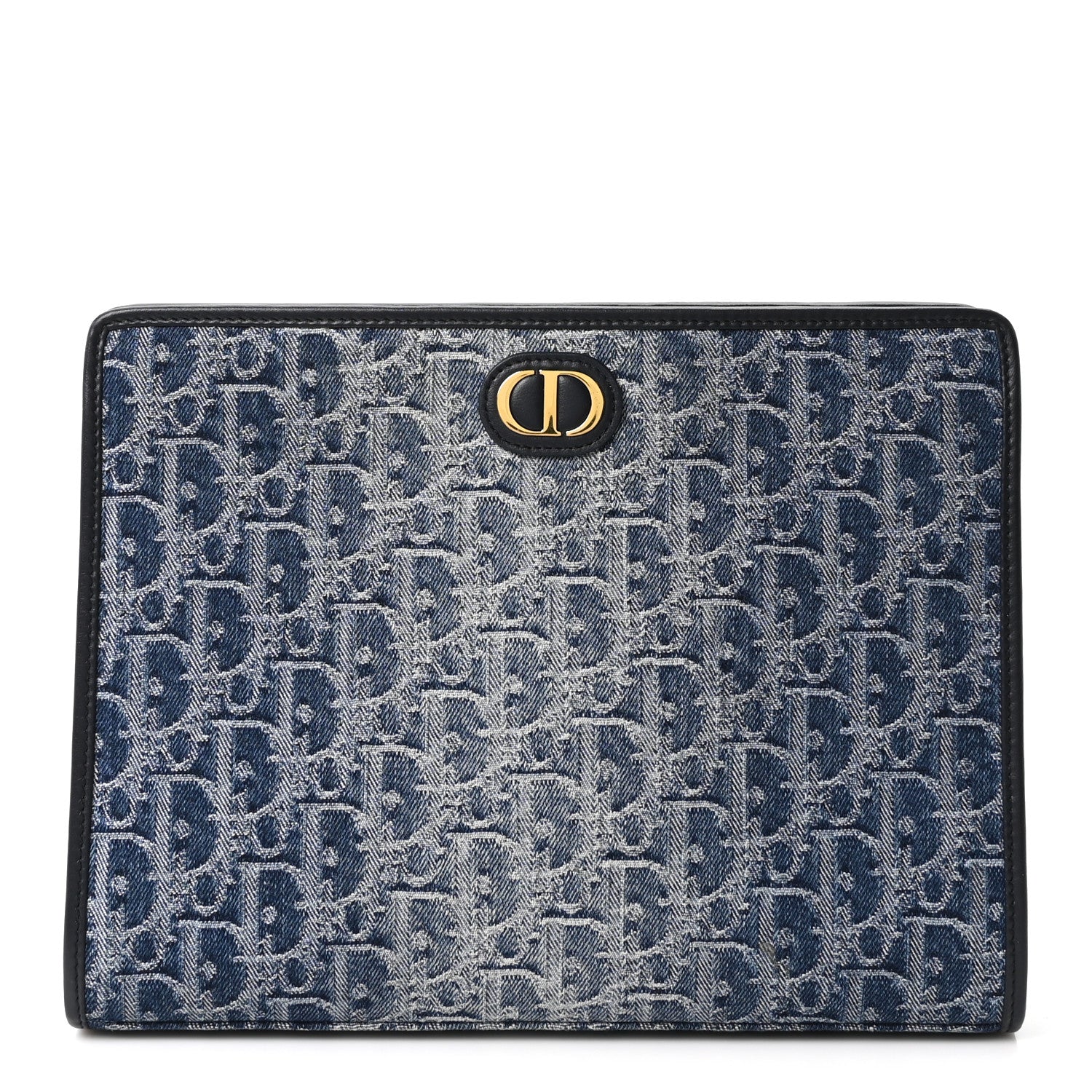 Christian Dior Denim Jacquard Oblique 30 Montaigne Dea Pouch  Blue 1 of 10